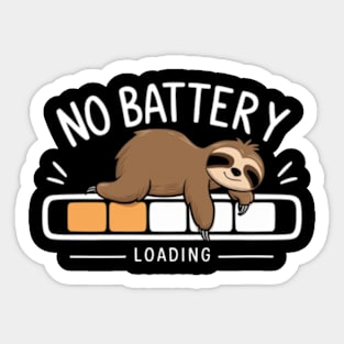 The image features a charming cartoon-style depiction. A brown sloth is the central character, positioned atop a loading bar(2) Sticker